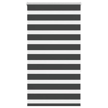 vidaXL Zebra Blind Black 90x150 cm Fabric Width 85.9 cm Polyester