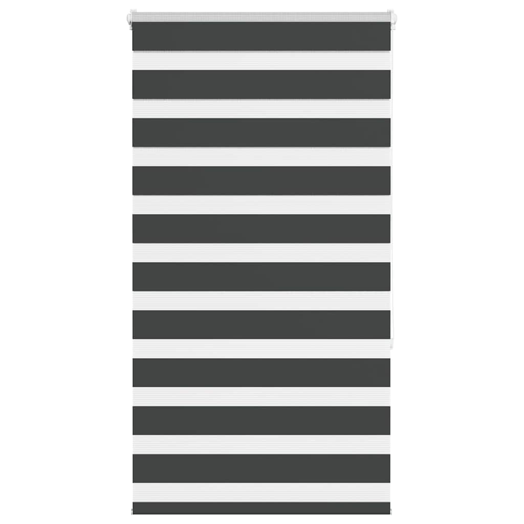 vidaXL Zebra Blind Black 90x150 cm Fabric Width 85,9 cm Polyester