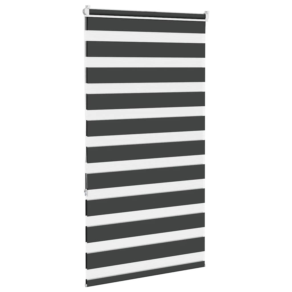 vidaXL Zebra Blind Black 90x150 cm Fabric Width 85,9 cm Polyester