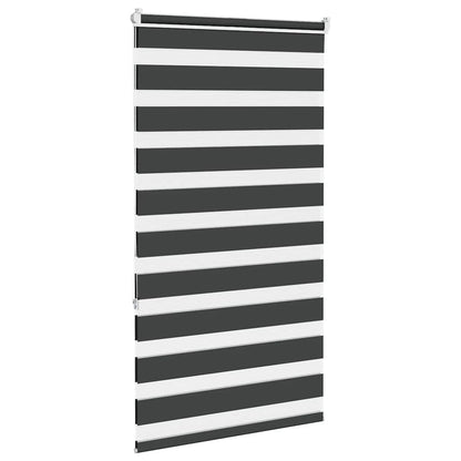 vidaXL Zebra Blind Black 90x150 cm Fabric Width 85,9 cm Polyester