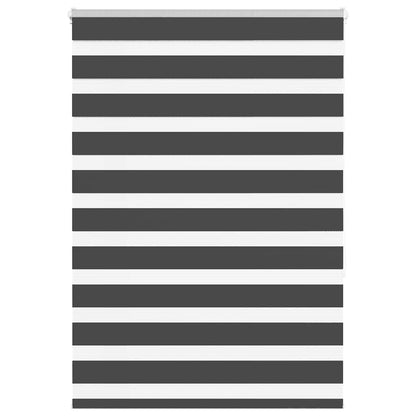 vidaXL Zebra Blind Black 105x150 cm Fabric Width 100.9 cm Polyester