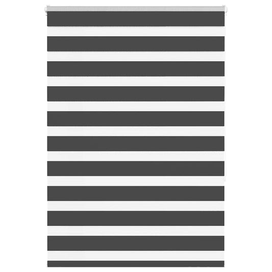 vidaXL Zebra Blind Black 105x150 cm Fabric Width 100.9 cm Polyester