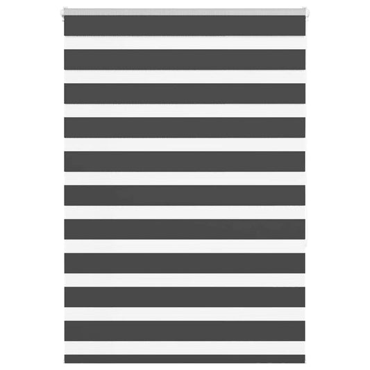 vidaXL Zebra Blind Black 105x150 cm Fabric Width 100,9 cm Polyester