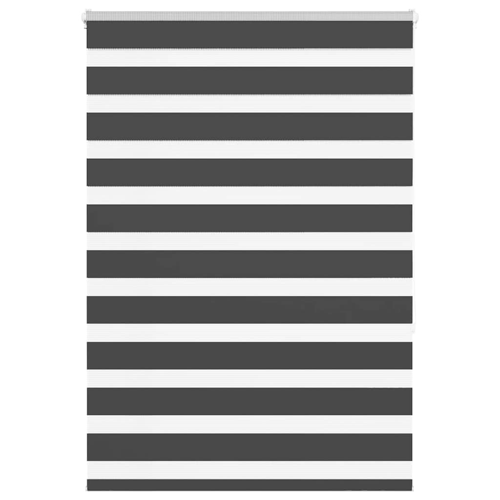 vidaXL Zebra Blind Black 105x150 cm Fabric Width 100.9 cm Polyester