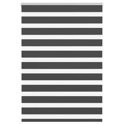 vidaXL Zebra Blind Black 105x150 cm Fabric Width 100.9 cm Polyester