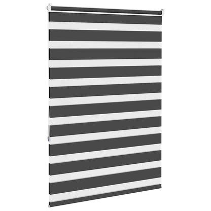 vidaXL Zebra Blind Black 105x150 cm Fabric Width 100,9 cm Polyester