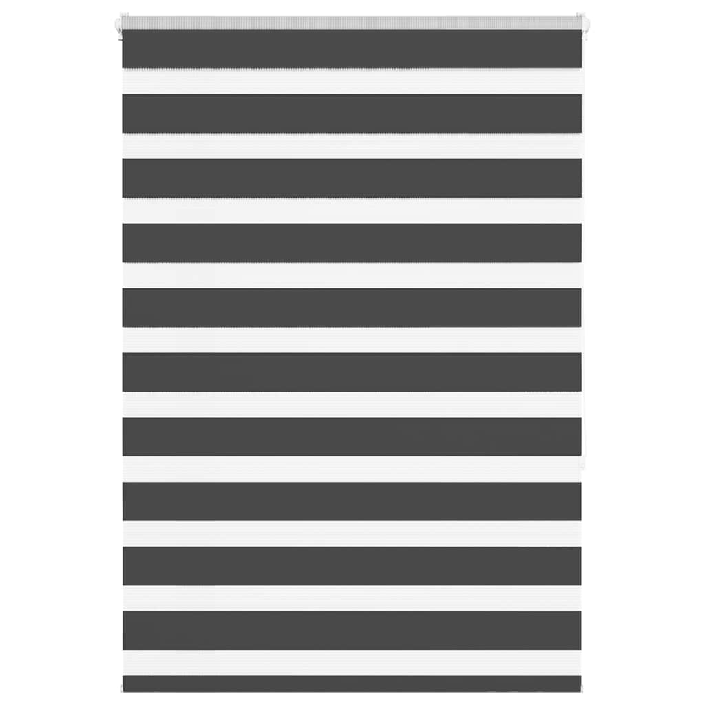 vidaXL Zebra Blind Black 115x150 cm Fabric Width 110,9 cm Polyester