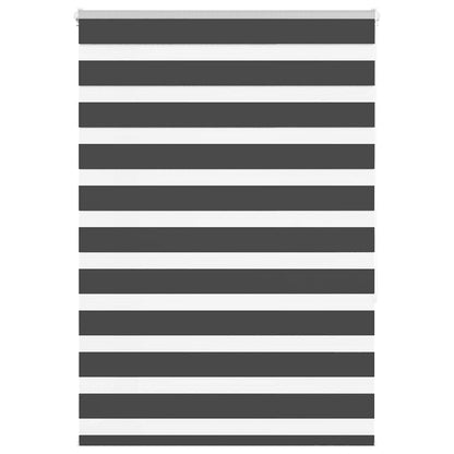 vidaXL Zebra Blind Black 115x150 cm Fabric Width 110.9 cm Polyester