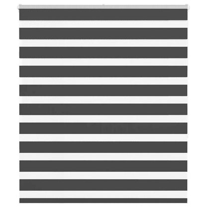 vidaXL Zebra Blind Black 120x150 cm Fabric Width 115.9 cm Polyester