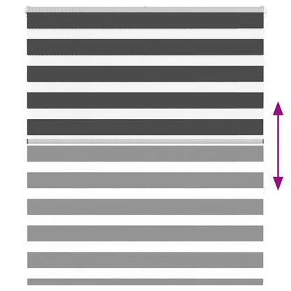 vidaXL Zebra Blind Black 120x150 cm Fabric Width 115,9 cm Polyester