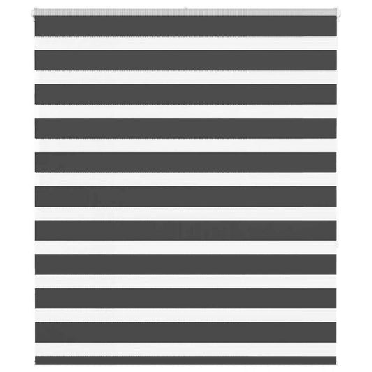 vidaXL Zebra Blind Black 125x150 cm Fabric Width 120,9 cm Polyester