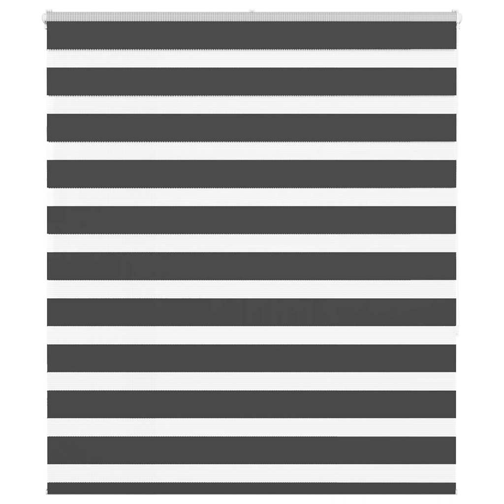 vidaXL Zebra Blind Black 125x150 cm Fabric Width 120.9 cm Polyester