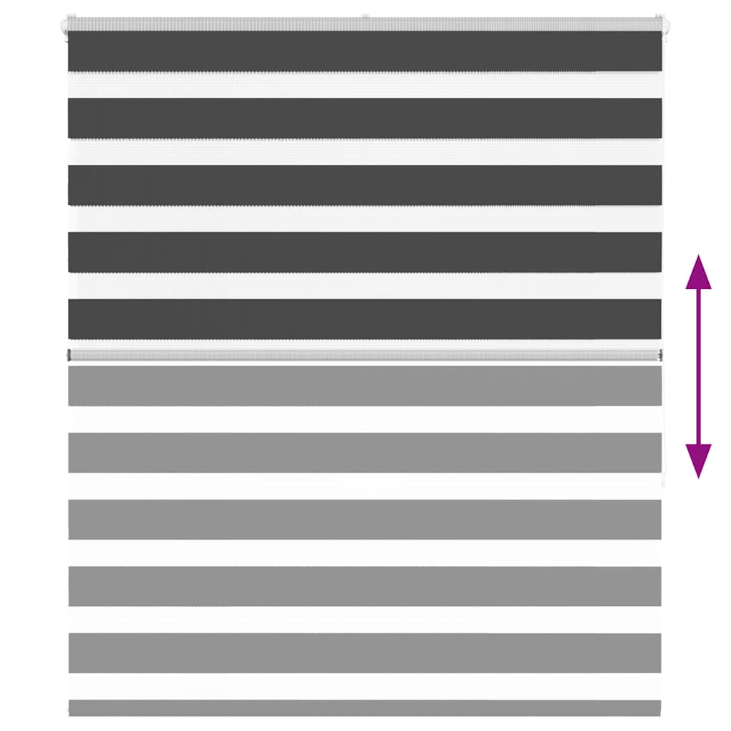 vidaXL Zebra Blind Black 125x150 cm Fabric Width 120,9 cm Polyester