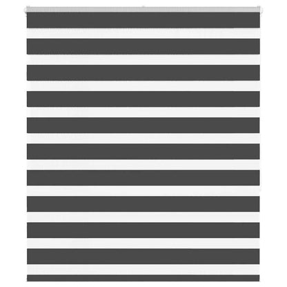 vidaXL Zebra Blind Black 130x150 cm Fabric Width 125.9 cm Polyester