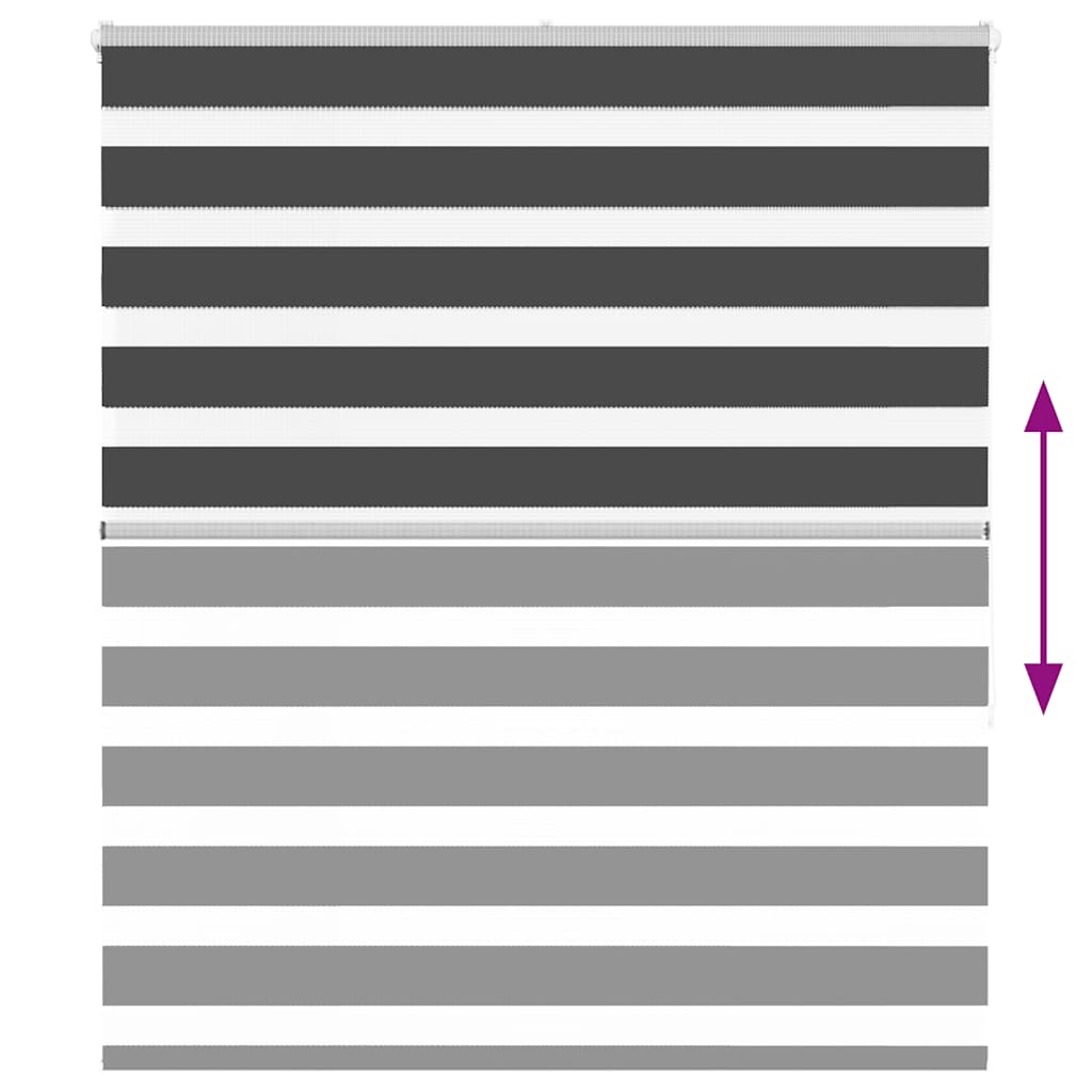 vidaXL Zebra Blind Black 130x150 cm Fabric Width 125,9 cm Polyester