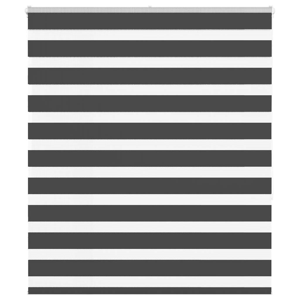 vidaXL Zebra Blind Black 135x150 cm Fabric Width 130.9 cm Polyester