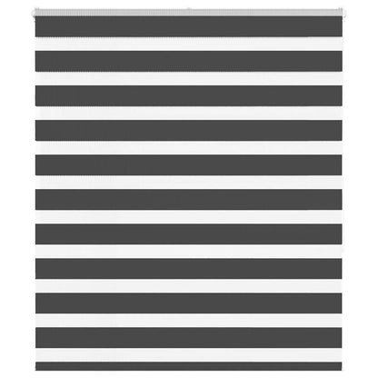 vidaXL Zebra Blind Black 135x150 cm Fabric Width 130.9 cm Polyester