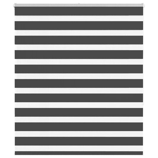 vidaXL Zebra Blind Black 135x150 cm Fabric Width 130.9 cm Polyester