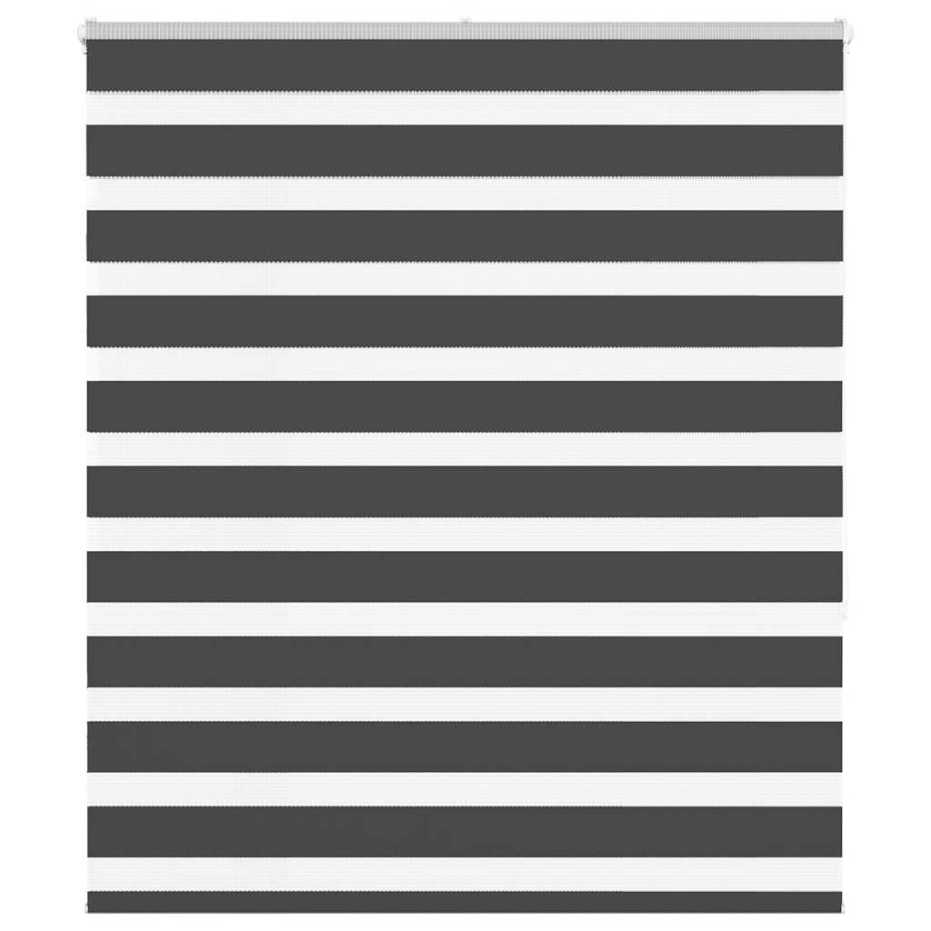 vidaXL Zebra Blind Black 135x150 cm Fabric Width 130.9 cm Polyester