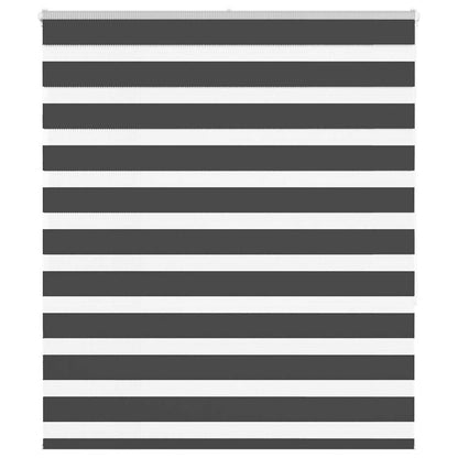 vidaXL Zebra Blind Black 135x150 cm Fabric Width 130.9 cm Polyester