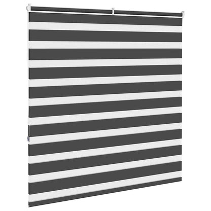 vidaXL Zebra Blind Black 140x150 cm Fabric Width 135.9 cm Polyester