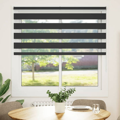 vidaXL Zebra Blind Black 150x150 cm Fabric Width 145,9 cm Polyester
