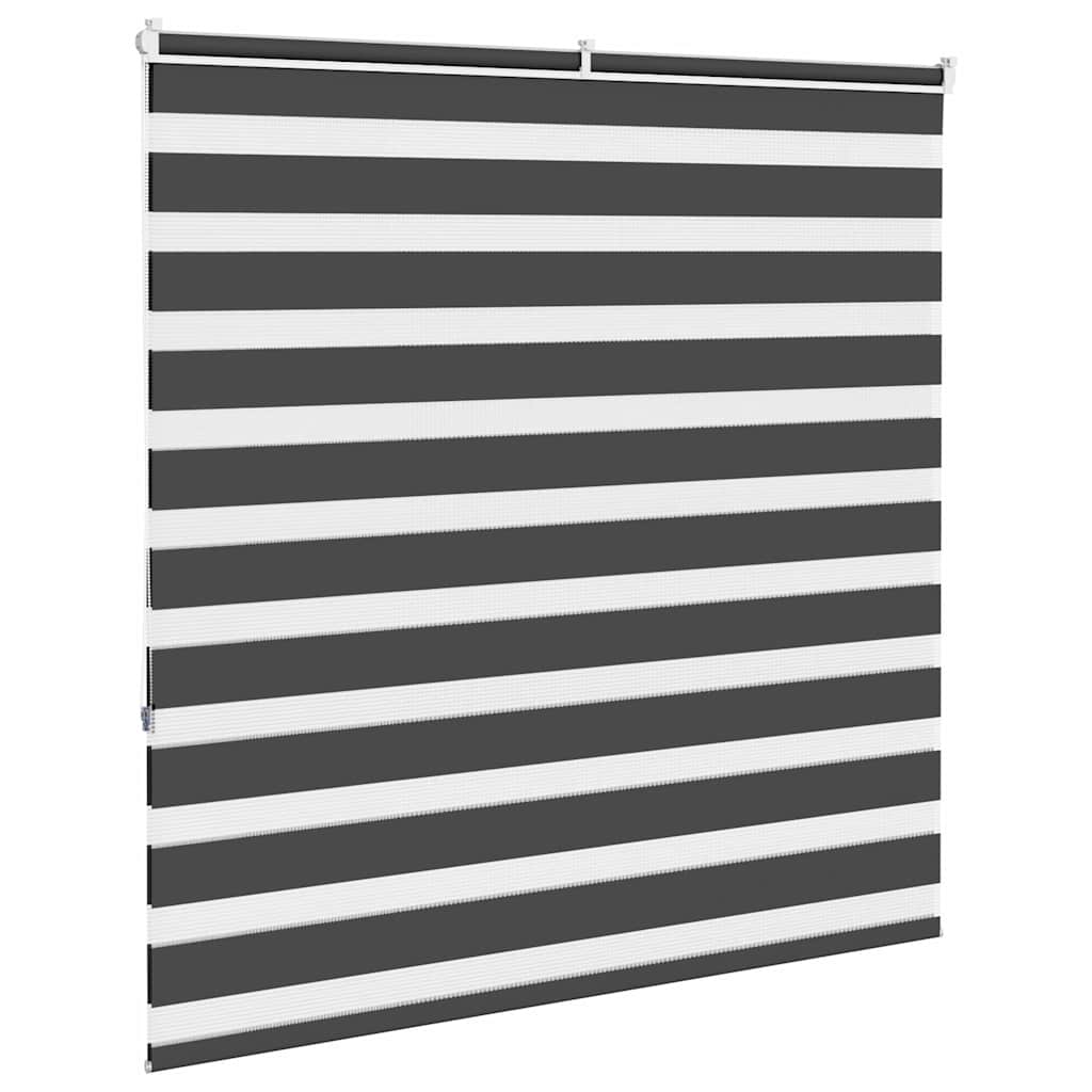 vidaXL Zebra Blind Black 150x150 cm Fabric Width 145,9 cm Polyester
