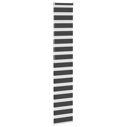 vidaXL Zebra Blind Black 45x200 cm Fabric Width 40,9 cm Polyester