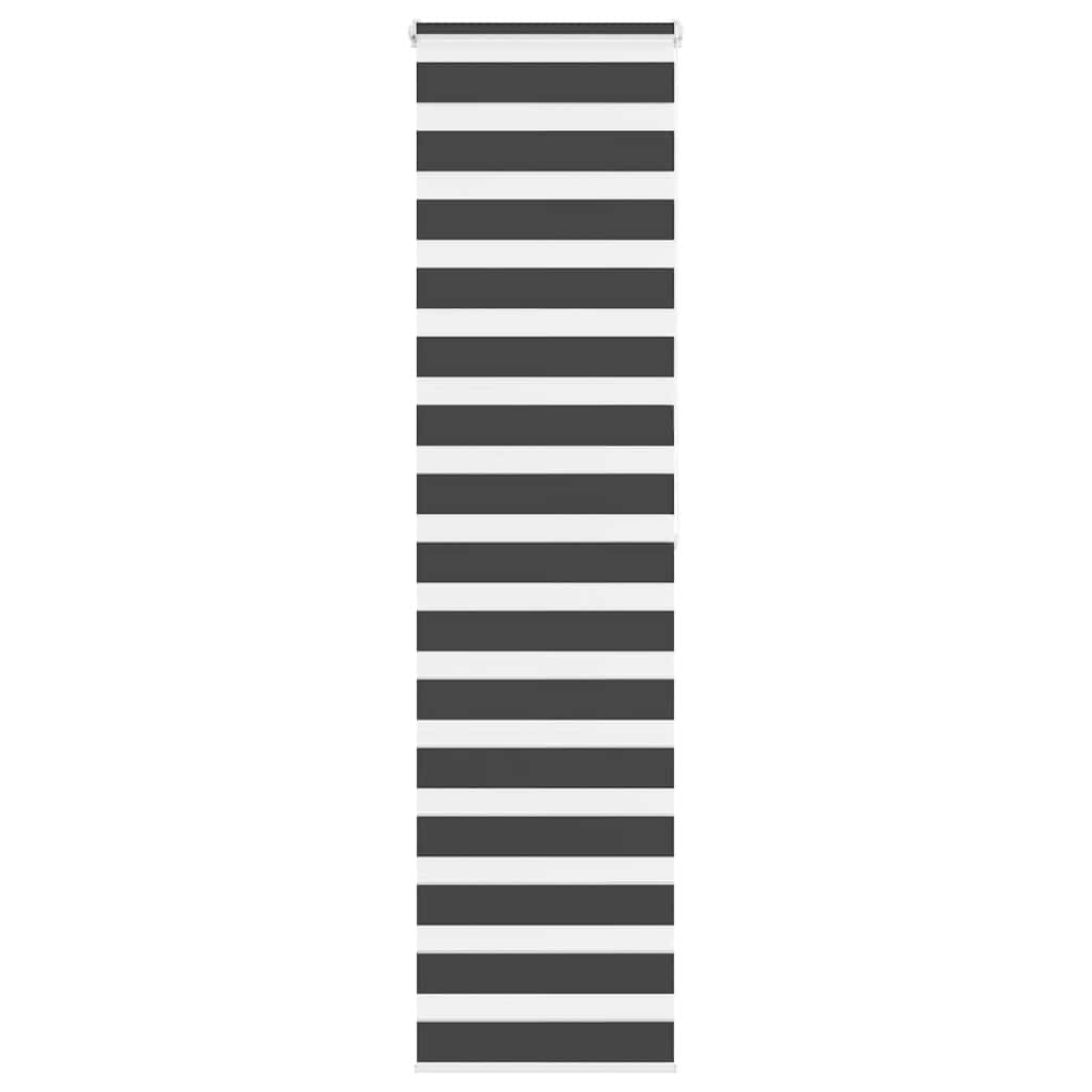 vidaXL Zebra Blind Black 65x200 cm Fabric Width 60.9 cm Polyester