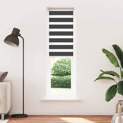 vidaXL Zebra Blind Black 65x200 cm Fabric Width 60,9 cm Polyester