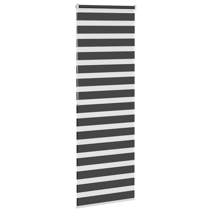 vidaXL Zebra Blind Black 75x200 cm Fabric Width 70,9 cm Polyester