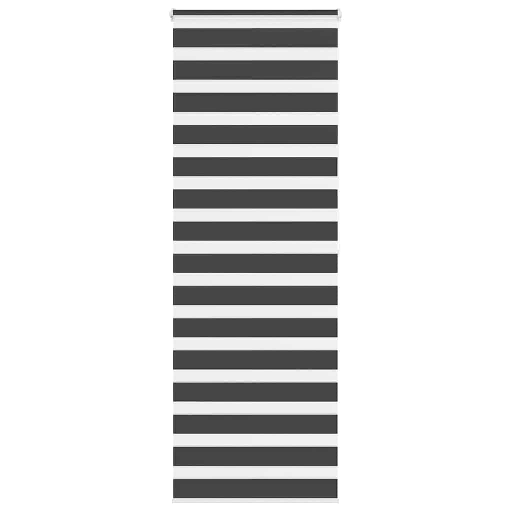 vidaXL Zebra Blind Black 85x200 cm Fabric Width 80.9 cm Polyester