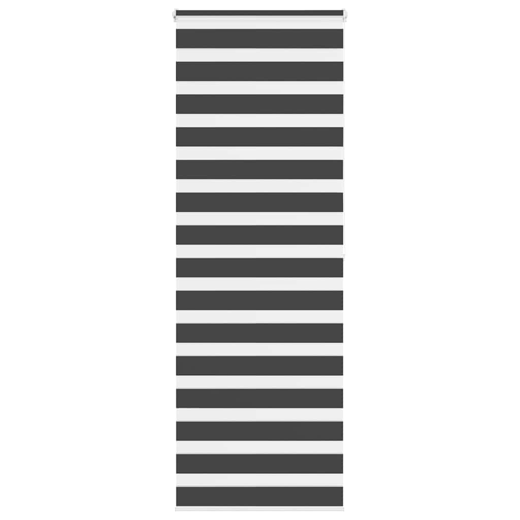 vidaXL Zebra Blind Black 85x200 cm Fabric Width 80,9 cm Polyester
