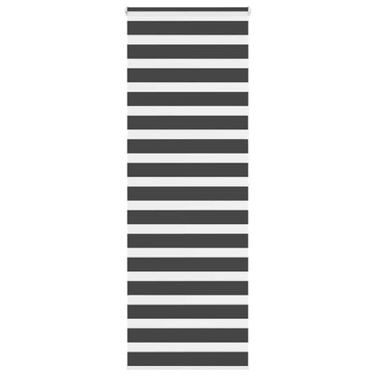 vidaXL Zebra Blind Black 85x200 cm Fabric Width 80,9 cm Polyester