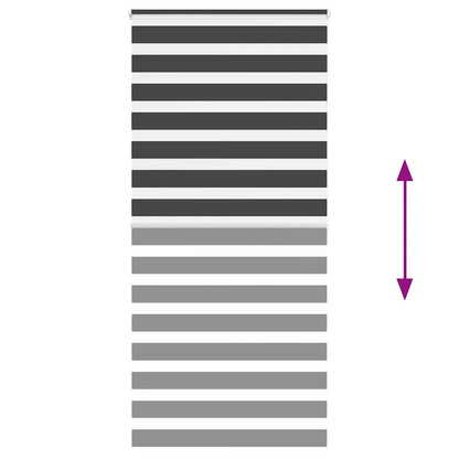 vidaXL Zebra Blind Black 100x200 cm Fabric Width 95,9 cm Polyester