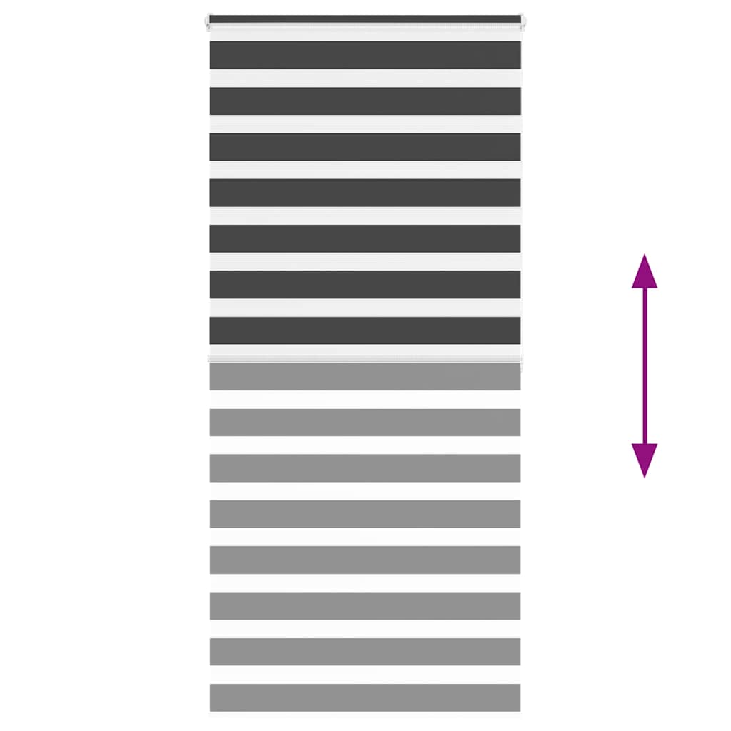 vidaXL Zebra Blind Black 105x200 cm Fabric Width 100,9 cm Polyester