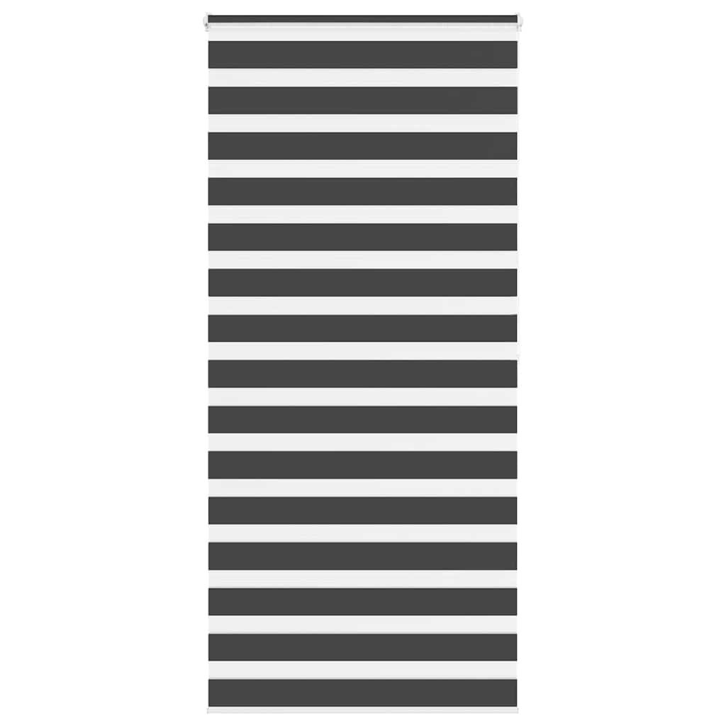 vidaXL Zebra Blind Black 110x200 cm Fabric Width 105.9 cm Polyester