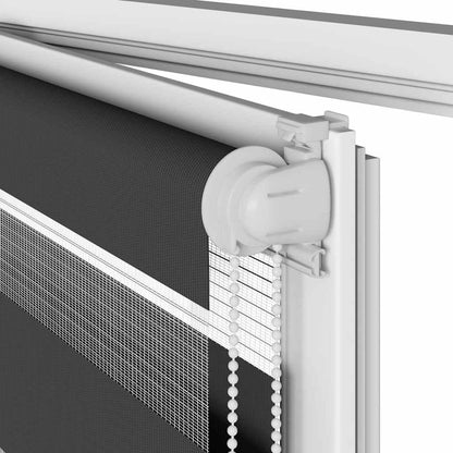 vidaXL Zebra Blind Black 110x200 cm Fabric Width 105.9 cm Polyester