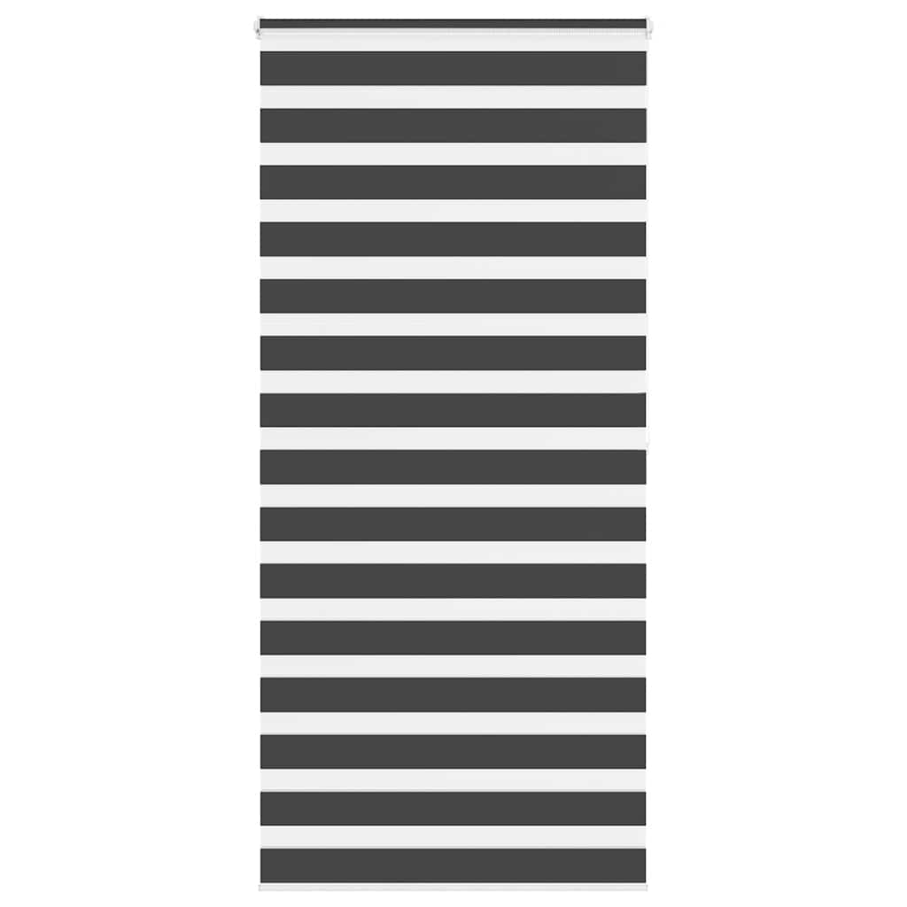 vidaXL Zebra Blind Black 115x200 cm Fabric Width 110,9 cm Polyester