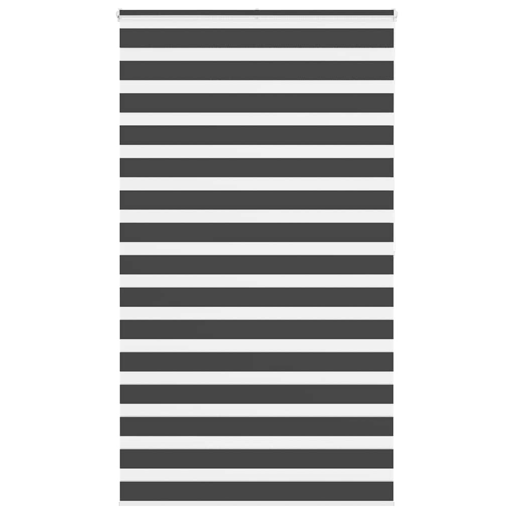 vidaXL Zebra Blind Black 120x200 cm Fabric Width 115.9 cm Polyester
