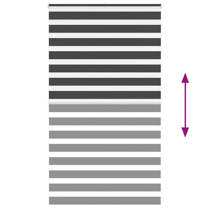 vidaXL Zebra Blind Black 120x200 cm Fabric Width 115.9 cm Polyester
