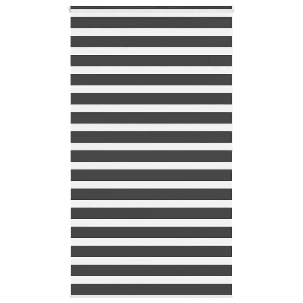 vidaXL Zebra Blind Black 125x200 cm Fabric Width 120.9 cm Polyester