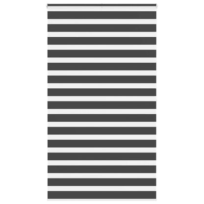 vidaXL Zebra Blind Black 125x200 cm Fabric Width 120.9 cm Polyester