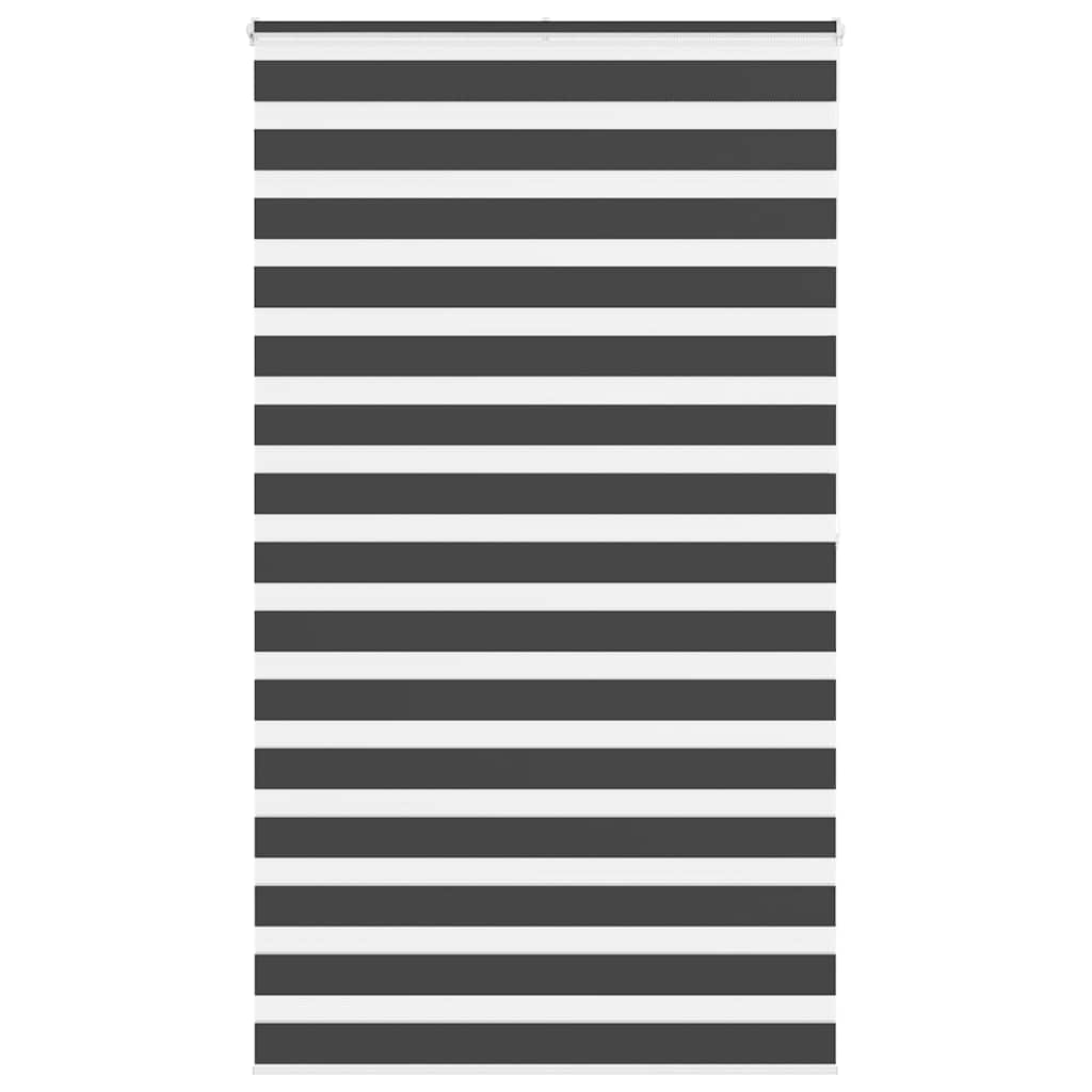 vidaXL Zebra Blind Black 130x200 cm Fabric Width 125,9 cm Polyester