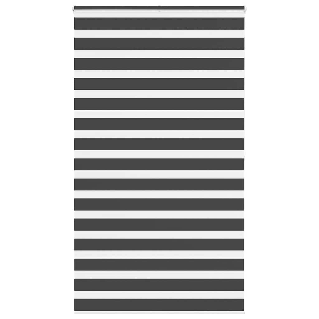 vidaXL Zebra Blind Black 135x200 cm Fabric Width 130.9 cm Polyester