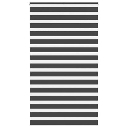 vidaXL Zebra Blind Black 135x200 cm Fabric Width 130.9 cm Polyester