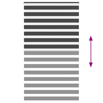 vidaXL Zebra Blind Black 135x200 cm Fabric Width 130,9 cm Polyester