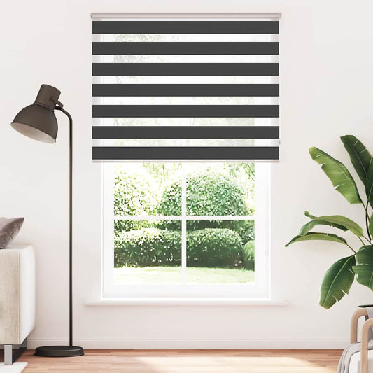 vidaXL Zebra Blind Black 140x200 cm Fabric Width 135,9 cm Polyester