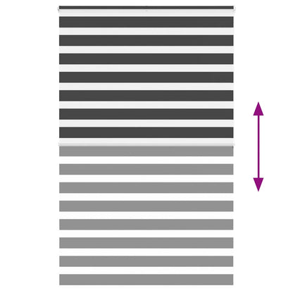 vidaXL Zebra Blind Black 140x200 cm Fabric Width 135,9 cm Polyester