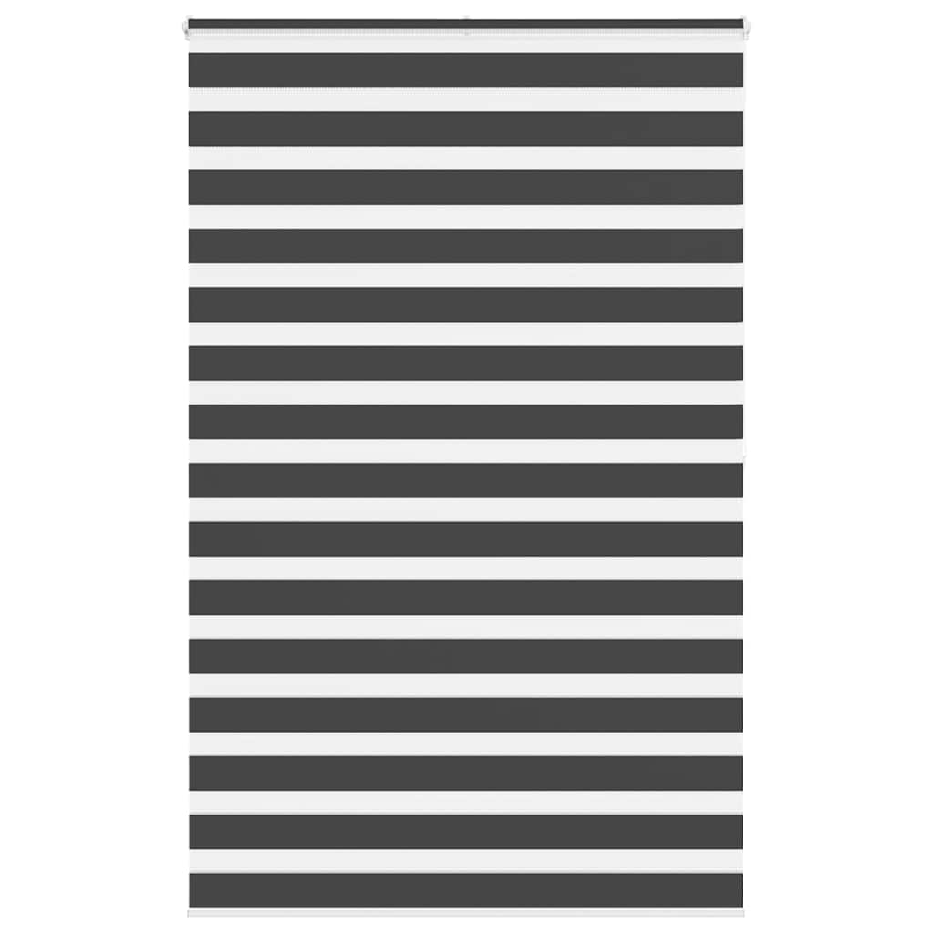 vidaXL Zebra Blind Black 145x200 cm Fabric Width 140,9 cm Polyester